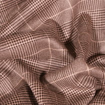 Tissu Jacquard Jersey carreaux écossais sur fond Beige