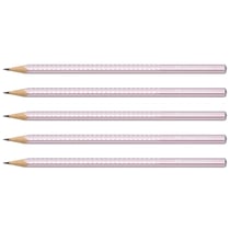 Crayon graphite FABER-CASTELL Sparkle Rose Metallic - Graduation B - Lot de 5