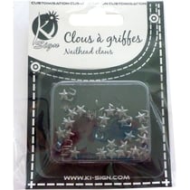 Ki-Sign - Clous rivet à griffes Étoile ø8mm Argenté 40 pièces