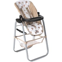Chaise haute pour poupées Beige avec oursons