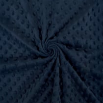 Tissu minky à pois, haute qualité, Bleu Marine - au mètre, par 50 cm - Laize : 150 cm