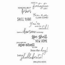 Tampons transparents - Textes anglais mer - 11 clear stamps - Sizzix