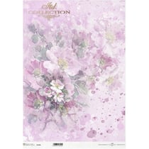 1 feuille de papier de riz 29,7 x 42 cm Itd Collection FLEUR ROSE 1040L