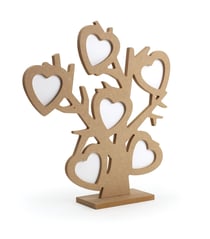 Arbre porte-photos 6 coeurs MDF