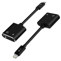 Adaptateur Audio et Charge iPhone vers Lightning et Jack 3.5mm Femelle noir