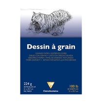 Bloc Dessin A Grain Colle A4 - 224g - 20 feuilles - Clairefontaine