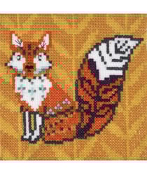Mini Kit Point de Croix Renard 13 x 13 cm – Trimits Renard Marron