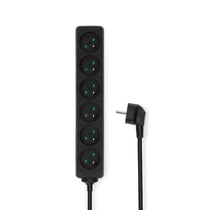 Nedis Rallonge Multiprise 6 Voies 3680W 16A Broche Terre 1.5m Type E France Noir