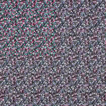 Tissu Matelassé fleuris bleu digital envers uni Noir