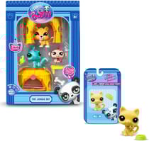 Bandai - Littlest Pet Shop - Pack Exclusif Tiki Jungle : 3 Figurines et Accessoires + 1 Figurine Supplémentaire (Petit Chat Jaune) - Licence Officielle - Mini Figurines - Jouet Enfant 4 Ans et +