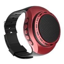 Mini Enceinte Bluetooth Rouge Design Montre Avec Effets Lumineux Et Selfie Rouge YONIS