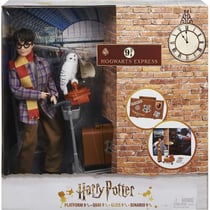 Coffret collector harry potter quai 9 3/4 : harry potter + chouette hedwige + accessoires - poupee - mattel gxw31