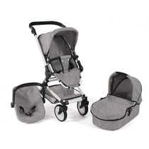 Landau combiné poussette fides 3 en 1 gris poupée - bayer chic 2000 - 64519 - poupon