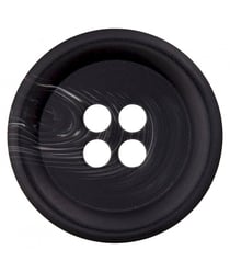 Carte de 1 bouton classique chiné à rebord 4 trous 28mm - Prym Noir