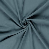Tissu Double gaze uni Opus sur fond Bleu pétrole - Au mètre