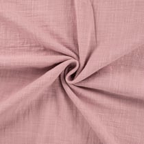 Tissu Double gaze aspect lin uni Vieux rose - Au mètre