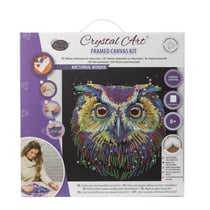 CRYSTAL ART Kit tableau broderie diamant 30x30cm Hibou multicolore