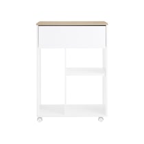 SoBuy ASK10-WN Table d'imprimante à roulettes avec compartiments