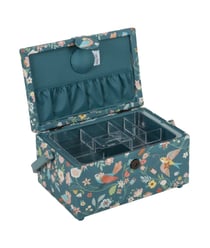 Boîte à couture motif oiseaux – Hobby Gift (17,8 x 24,5 x 14,5 cm) Vert