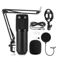 Microphone Condensateur Avec Carte Son USB Pour Enregistrement Audio Noir YONIS