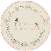 6 Assiettes Fairy World   Joyeux Anniversaire