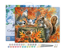 Peinture par Numéro Figured'Art avec Cadre - Ecureuil espiègle - Kit de Loisir Créatif DIY Numéro d'Art Complet - 40x50cm toile tendue sur châssis