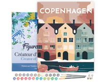 Peinture par Numéro Figured'Art avec Cadre - Affiche Vintage Copenhague - Kit de Loisir Créatif DIY Numéro d'Art Complet - 40x50cm toile tendue sur châssis