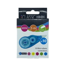 Souris de correction - Boîte de 10 mini rubans correcteurs - Assortiment couleurs - 5mx5mm