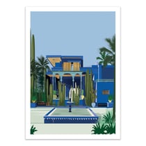 Affiche 50x70 cm - Jardin Majorelle Marrakech - LPX Illustration