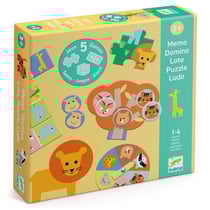 MÉMO, LOTO, DOMINO - Animaux sauvages - 5 JEUX