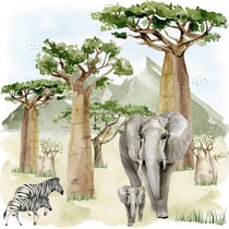 Lot de 4 serviettes en papier découpage collage 33 cm ANIMAUX SAVANE A 511