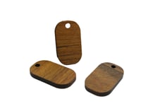 4 Breloques forme rectangle arrondi - 20*11mm - bois de noyer