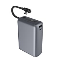 Force Power Powerbank 20000mAh USB-A / USB-C 40W PD / QC avec Câble Intégré Charge Rapide Gris