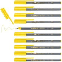 Lot de 10 feutres fins EDDING 55 - Jaune - Pointe ogive 0,3 mm