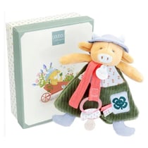 Aneth la vache – doudou attache - sucette - Doudou et Compagnie - Orange