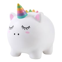 Tirelire plastique Licorne - Aqua - Itotal