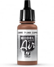 Flacon de peinture acrylique 17 ml - Aérographie Vallejo Model Air - Cuivre métallique n°71.068 - Extra-fine