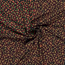 Tissu Crêpe de Viscose Séléné moucheté Rouille sur fond Noir