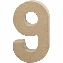 Chiffre en papier mâché - 20 cm