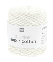 Coton à tricoter ou crocheter Essentials Super Cotton DK - Rico Design 01 Blanc