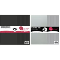 48 papiers Scrapbooking Gris + Noir - 300g/ m²