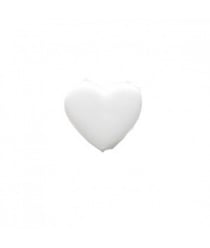 Carte de 6 boutons Coeur blanc 13mm - Distrifil Blanc