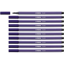 Lot de 10 feutres de dessin - Pointe ogive moyenne 1 mm - STABILO - Bleu de Paris - PEN 68