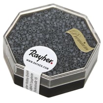 Delica-rocailles, 1,6mm métallic dépoli,boîte, bleu gris, 6g