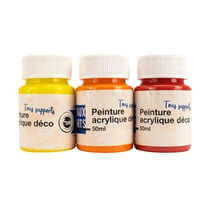 Peinture acrylique 50ml 3 pièces - Jaune Orange Rouge