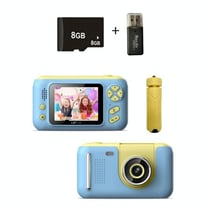 Appareil Photo Enfant HD 2.4 Pouces Jaune Bleu Avec Carte Mémoire 8G Et Lecteur YONIS