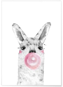 Affiche Bulle d'Alpaga Rose | A3 : 29,7x42cm
