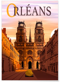 Affiche ville Orléans | A3 : 29,7x42cm