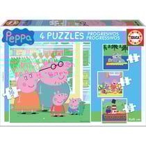 Puzzle - Enfant - Dès 3 ans - 4 modèles - Peppa Pig et sa famille - Educa