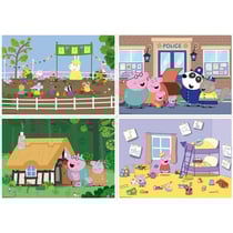 4 puzzles progressifs peppa le cochon / pig - en foret - en ville - dans la champre et au parc 20 - 40 - 60 - 80 pieces - educa 18645